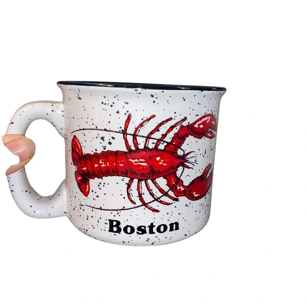 Coastal Grandma New England Lobster Ceramic enamel speckles Mugs Set